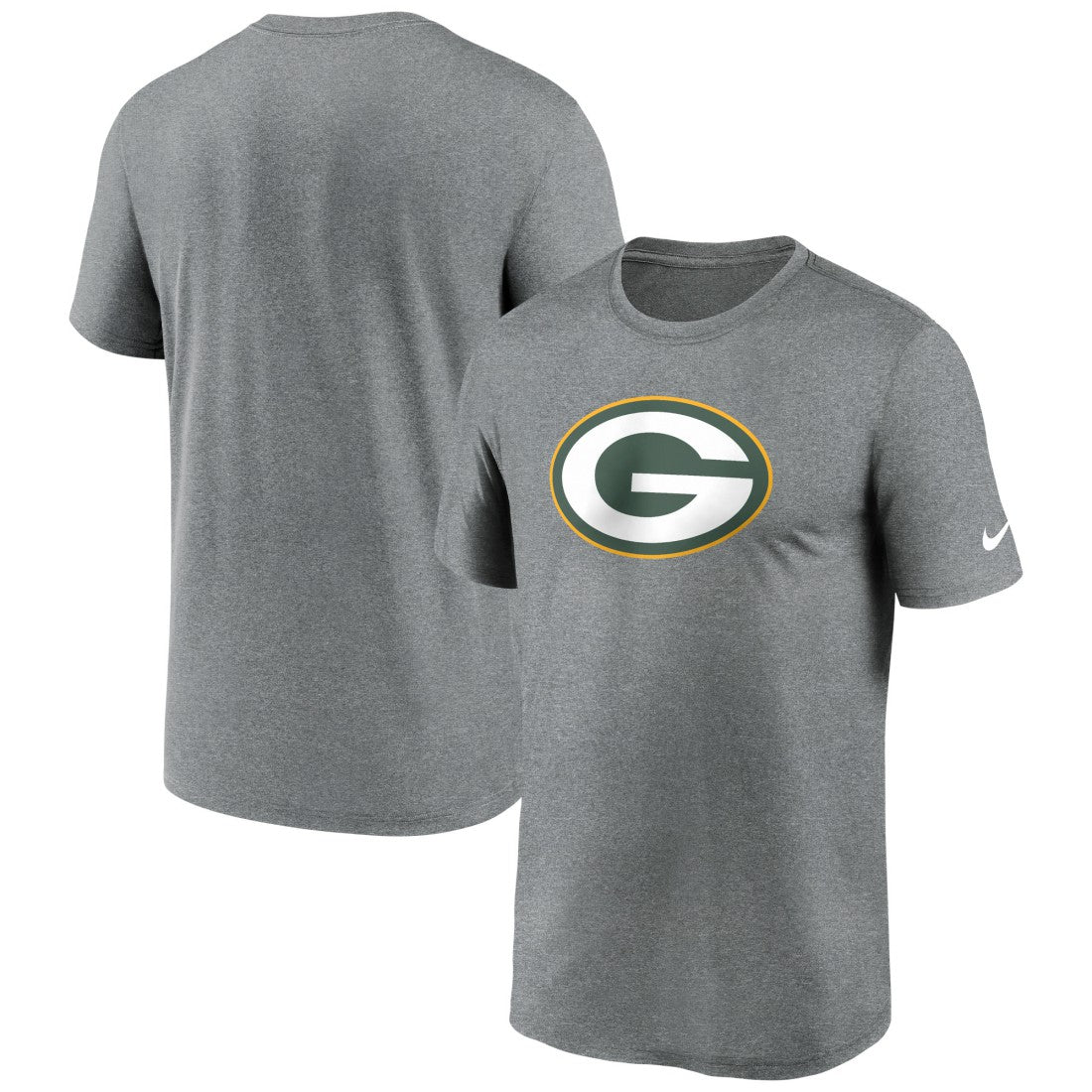 Green Bay Packers Primetime Legend Logo Performance T-Shirt - Heather Charcoal T-shirts