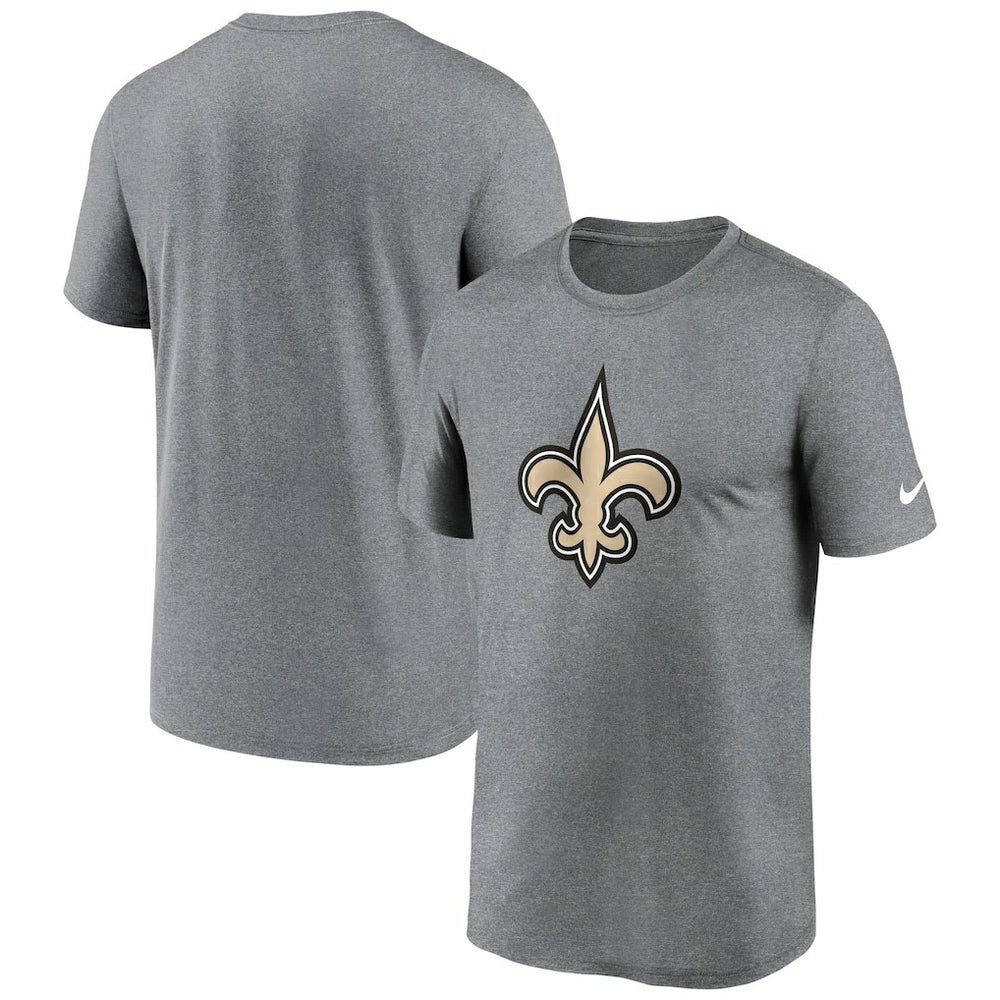 New Orleans Saints Primetime Legend Logo Performance T-Shirt - Heather Charcoal T-shirts