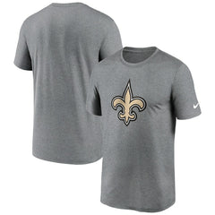 New Orleans Saints Primetime Legend Logo Performance T-Shirt - Heather Charcoal T-shirts