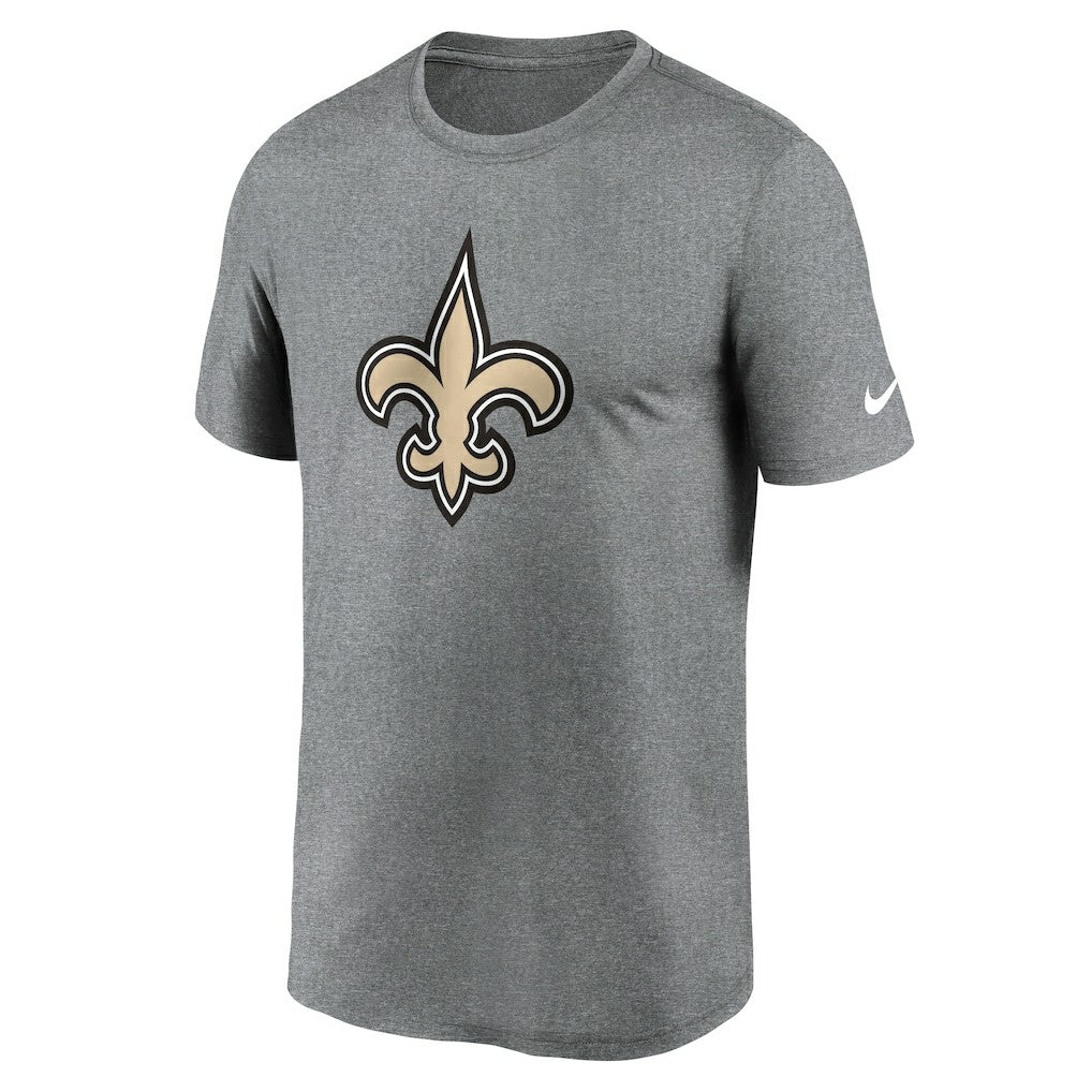 New Orleans Saints Primetime Legend Logo Performance T-Shirt - Heather Charcoal T-shirts