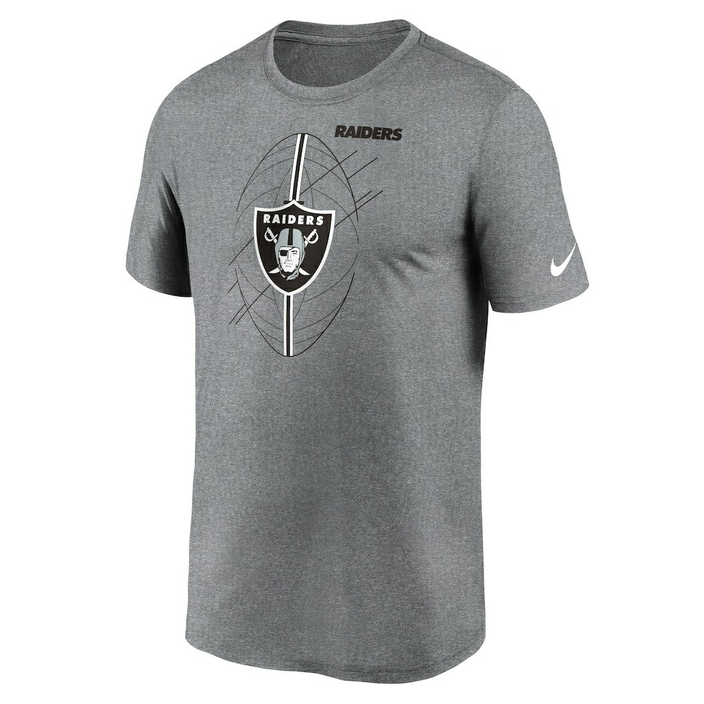 Las Vegas Raiders Legend Icon Performance T-Shirt - Heather Charcoal T-shirts