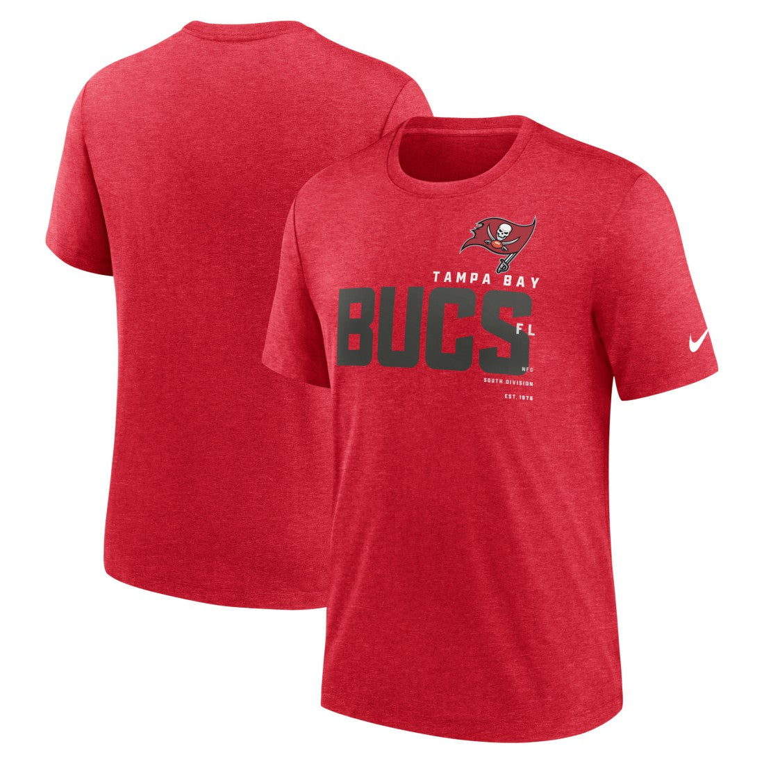 Tampa Bay Buccaneers Team Tri-Blend T-Shirt - Heather Red T-shirts