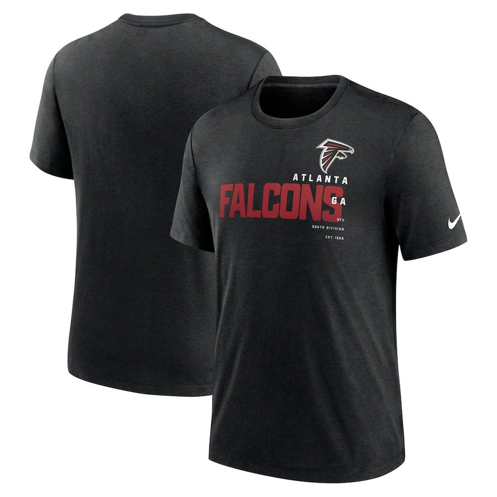 Atlanta Falcons Team Tri-Blend T-Shirt - Heather Black T-shirts