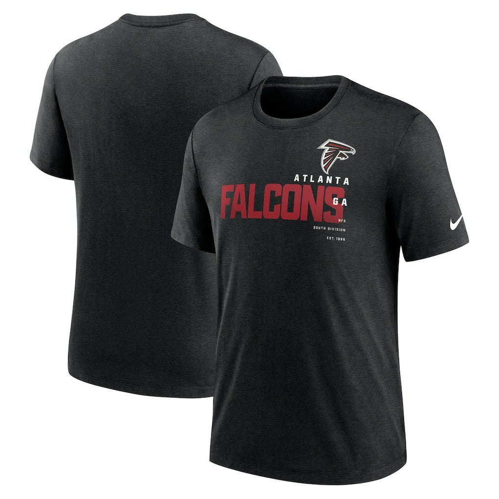 Atlanta Falcons Team Tri-Blend T-Shirt - Heather Black T-shirts