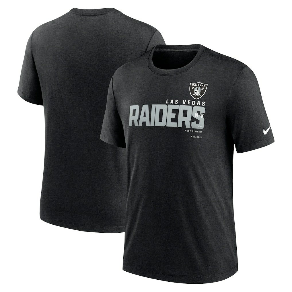 Las Vegas Raiders Team Tri-Blend T-Shirt - Heather Black T-shirts