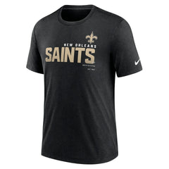 New Orleans Saints Team Tri-Blend T-Shirt - Heather Black T-shirts