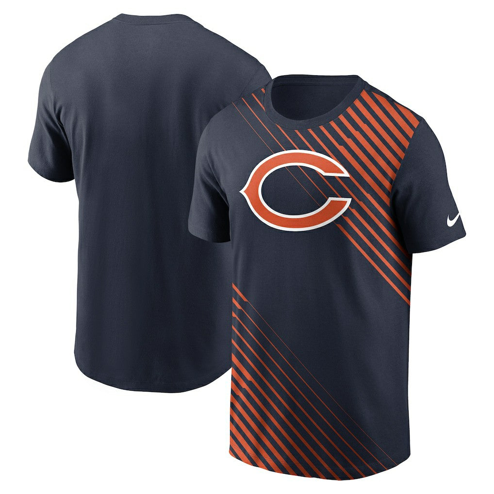 Chicago Bears Yard Line Fashion Asbury T-Shirt - Navy T-shirts