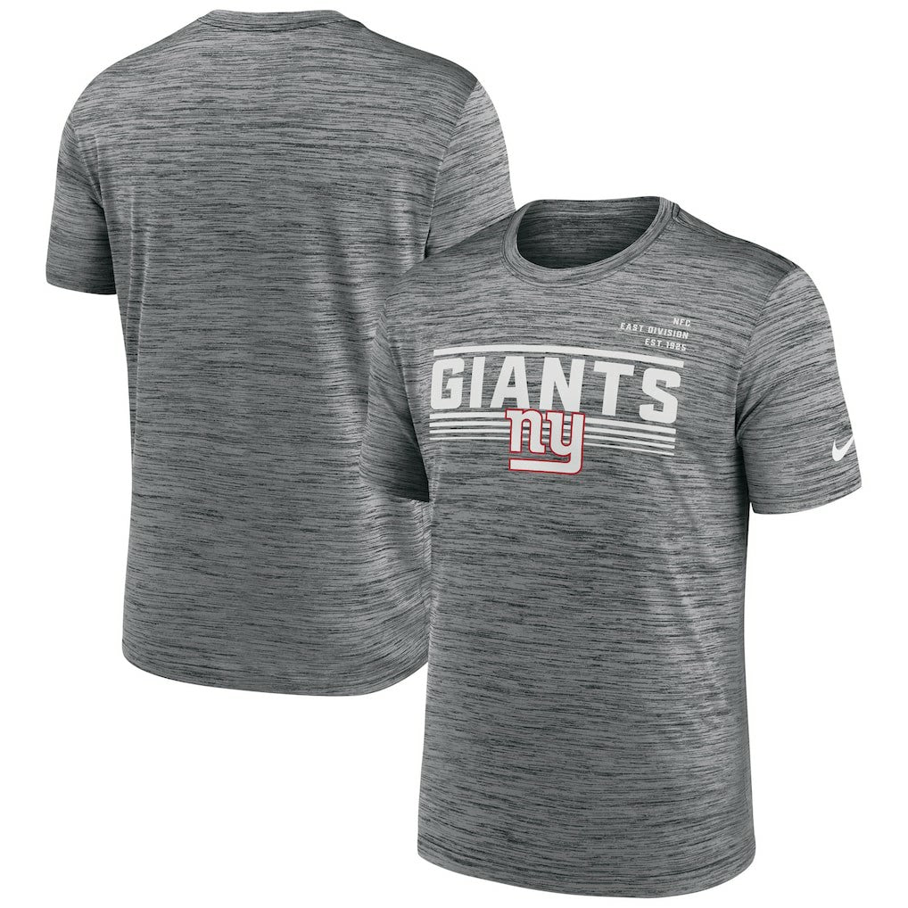 New York Giants Yardline Velocity Performance T-Shirt - Gray T-shirts
