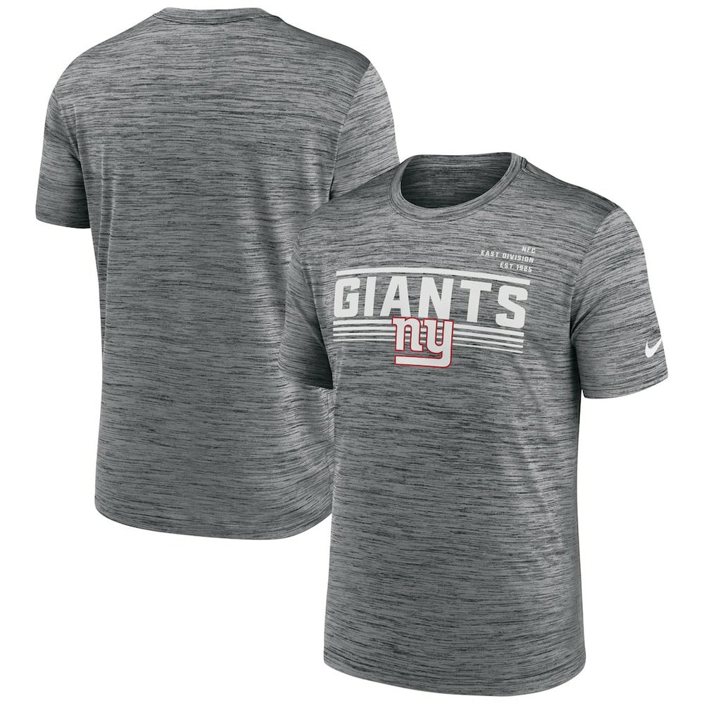 New York Giants Yardline Velocity Performance T-Shirt - Gray T-shirts