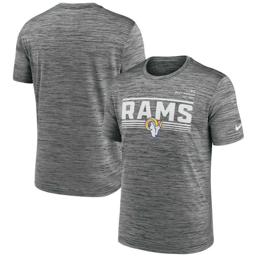 Los Angeles Rams Yardline Velocity Performance T-Shirt - Gray T-shirts