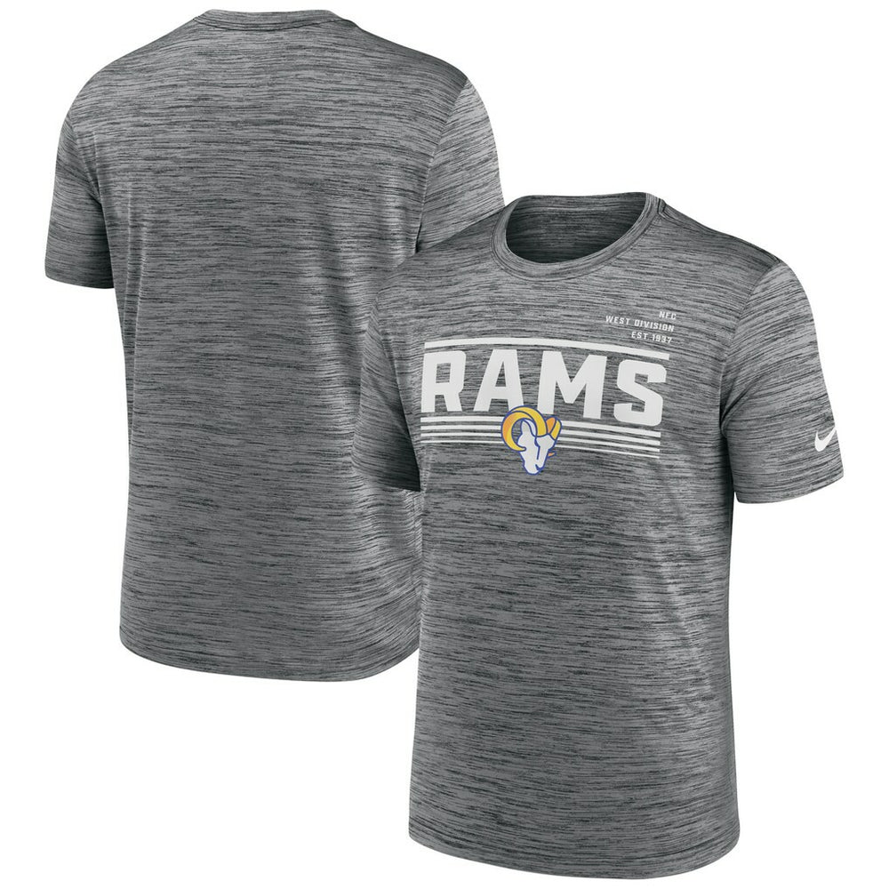 Los Angeles Rams Yardline Velocity Performance T-Shirt - Gray T-shirts