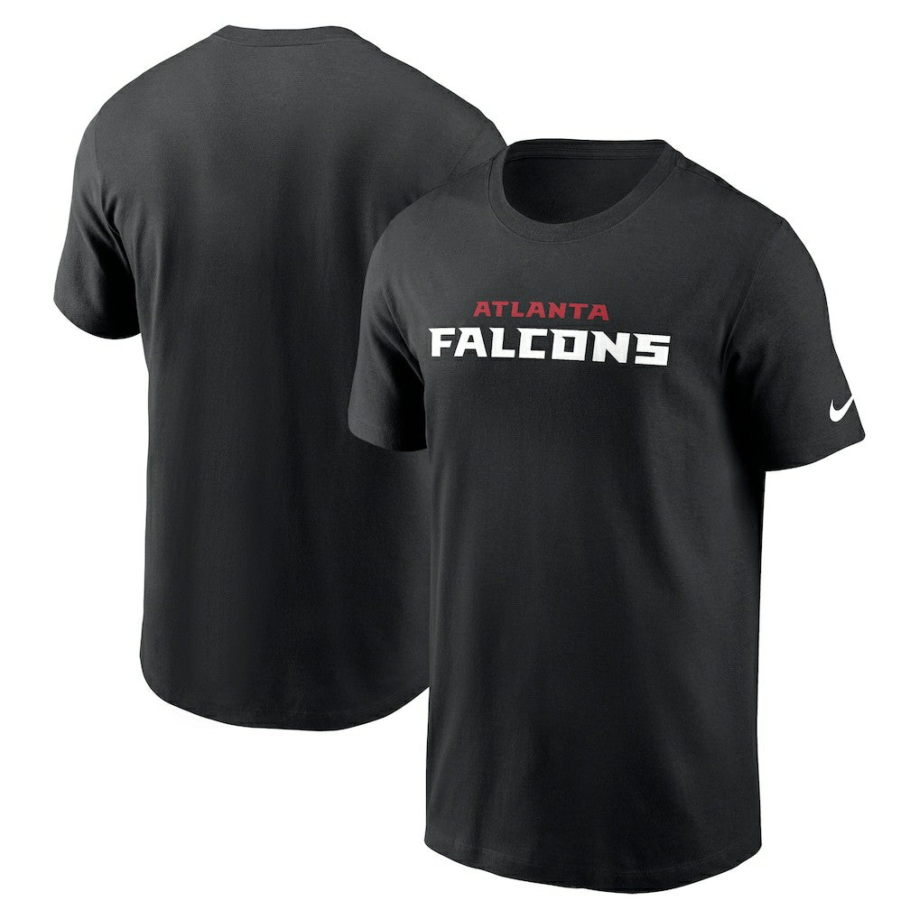 Atlanta Falcons Team Wordmark Essential T-Shirt - Black T-shirts