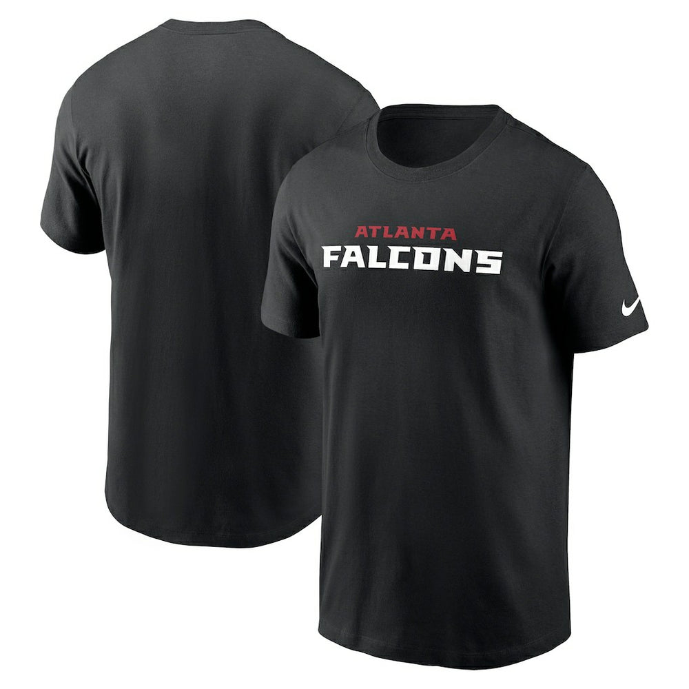 Atlanta Falcons Team Wordmark Essential T-Shirt - Black T-shirts