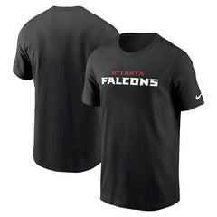 Atlanta Falcons Team Wordmark Essential T-Shirt - Black T-shirts