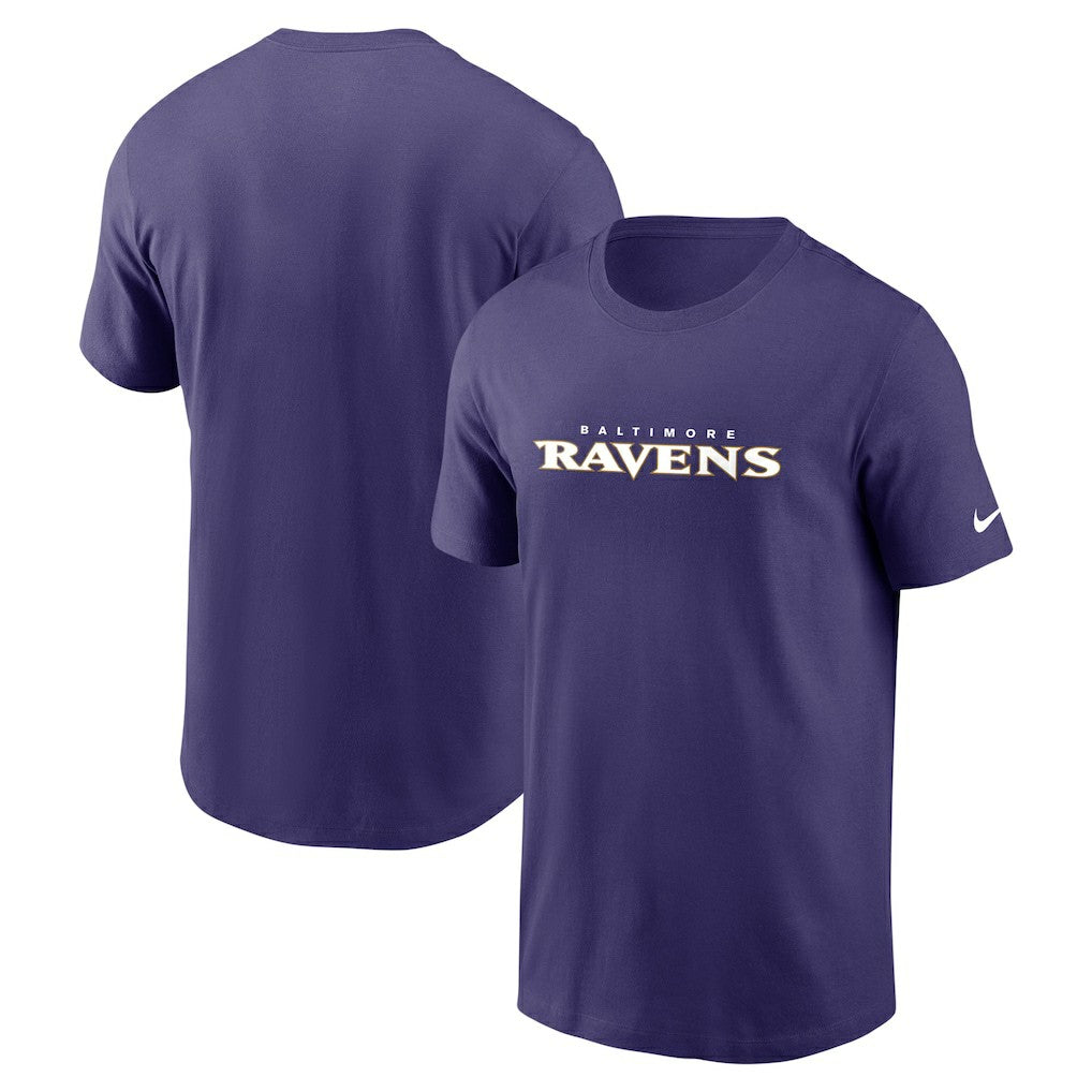 Baltimore Ravens Team Wordmark Essential T-Shirt - Purple T-shirts