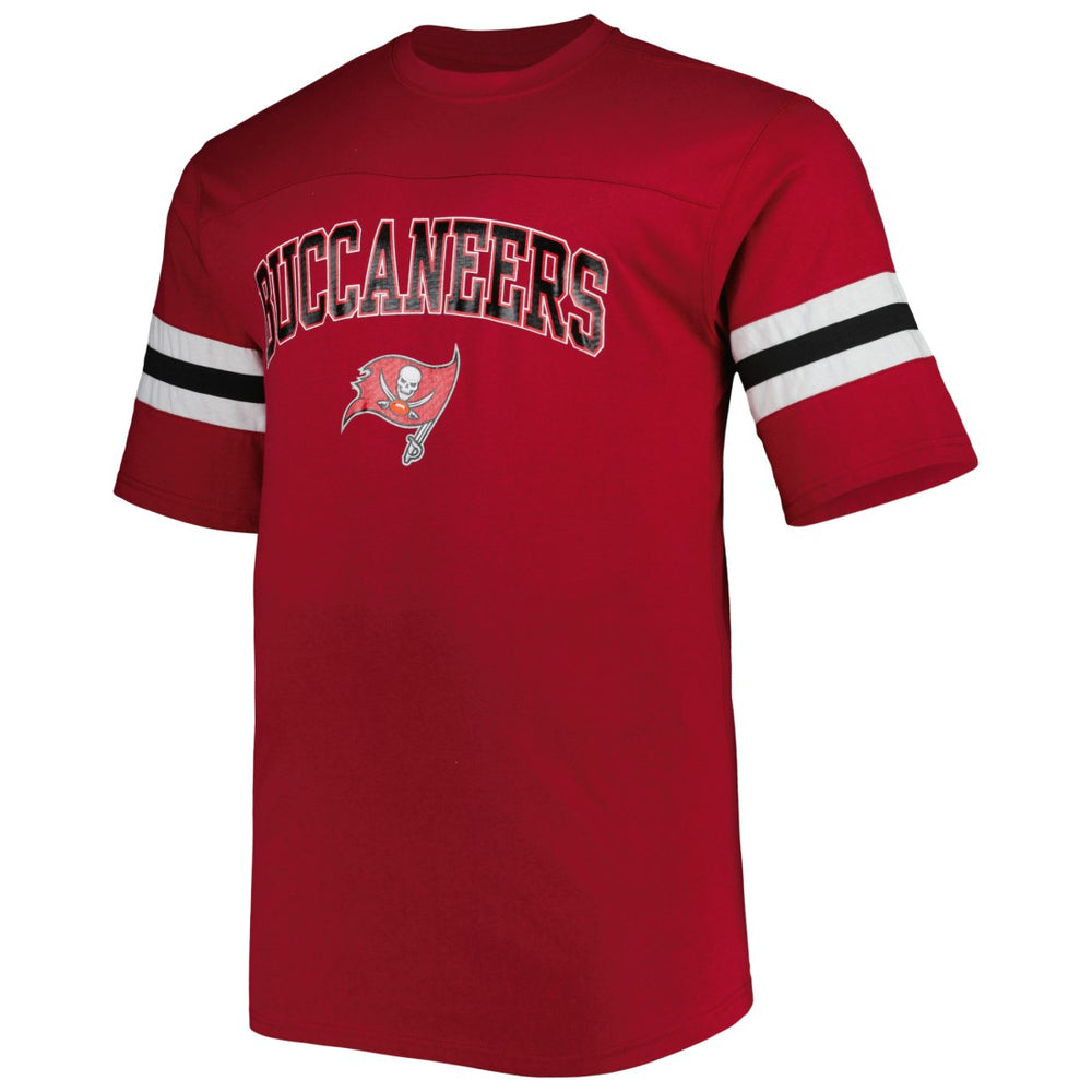 Tampa Bay Buccaneers Big & Tall Arm Stripe T-Shirt - Red T-shirts