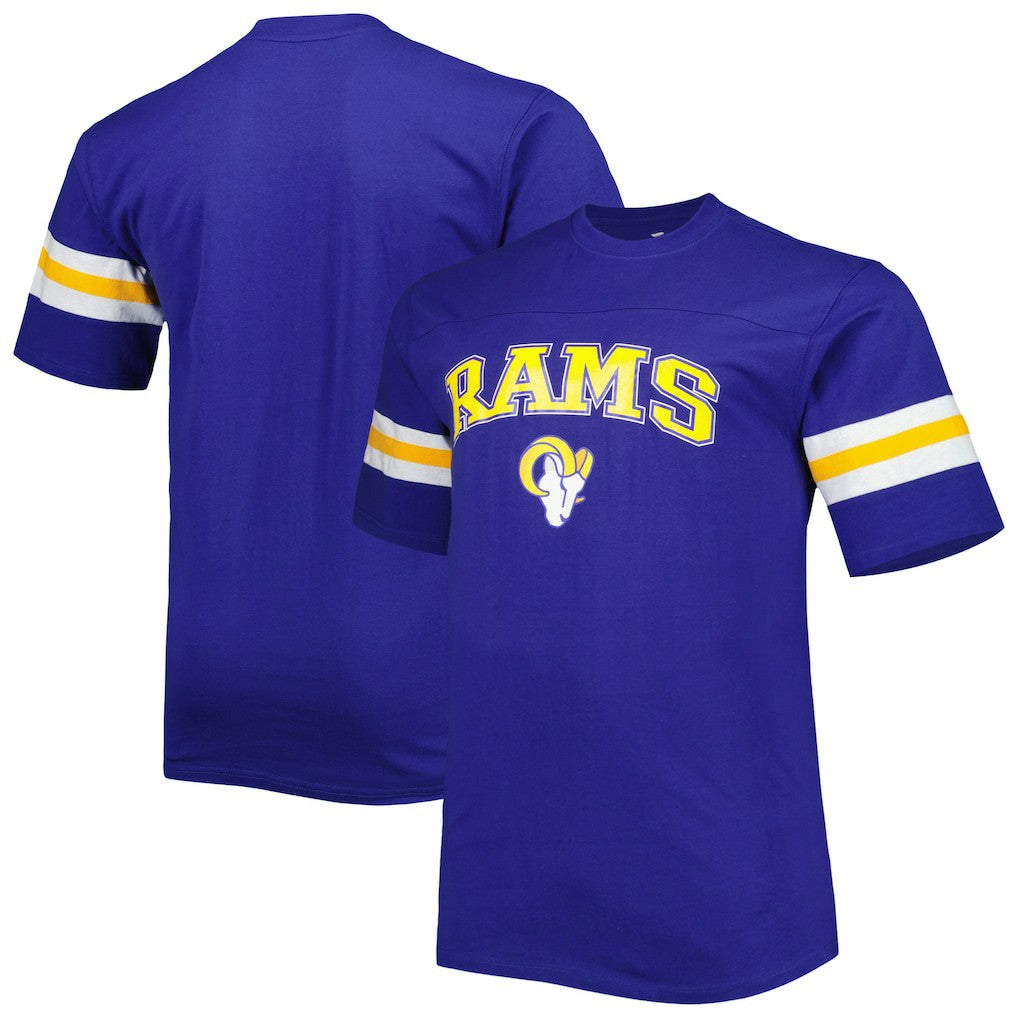 Los Angeles Rams Big & Tall Arm Stripe T-Shirt - Royal T-shirts