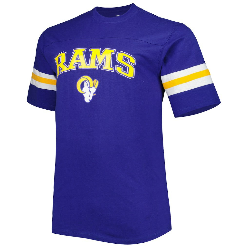 Los Angeles Rams Big & Tall Arm Stripe T-Shirt - Royal T-shirts