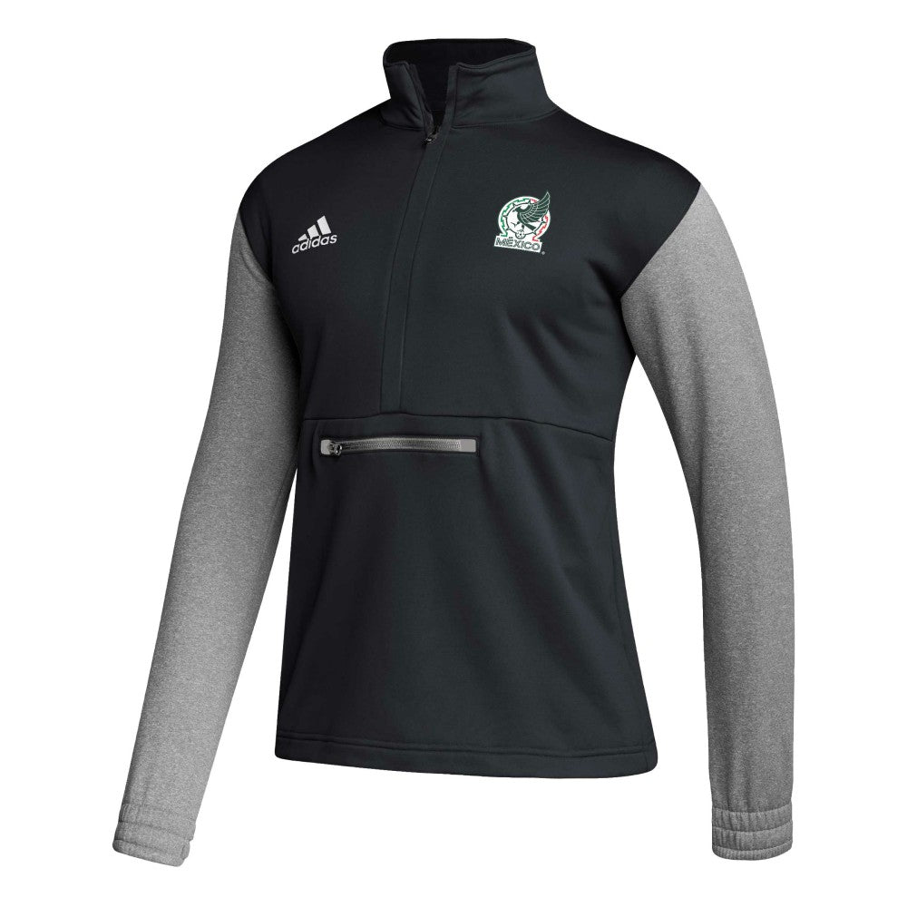 Mexico National Team Crest Long Sleeve Half-Zip Top Black - Adidas online