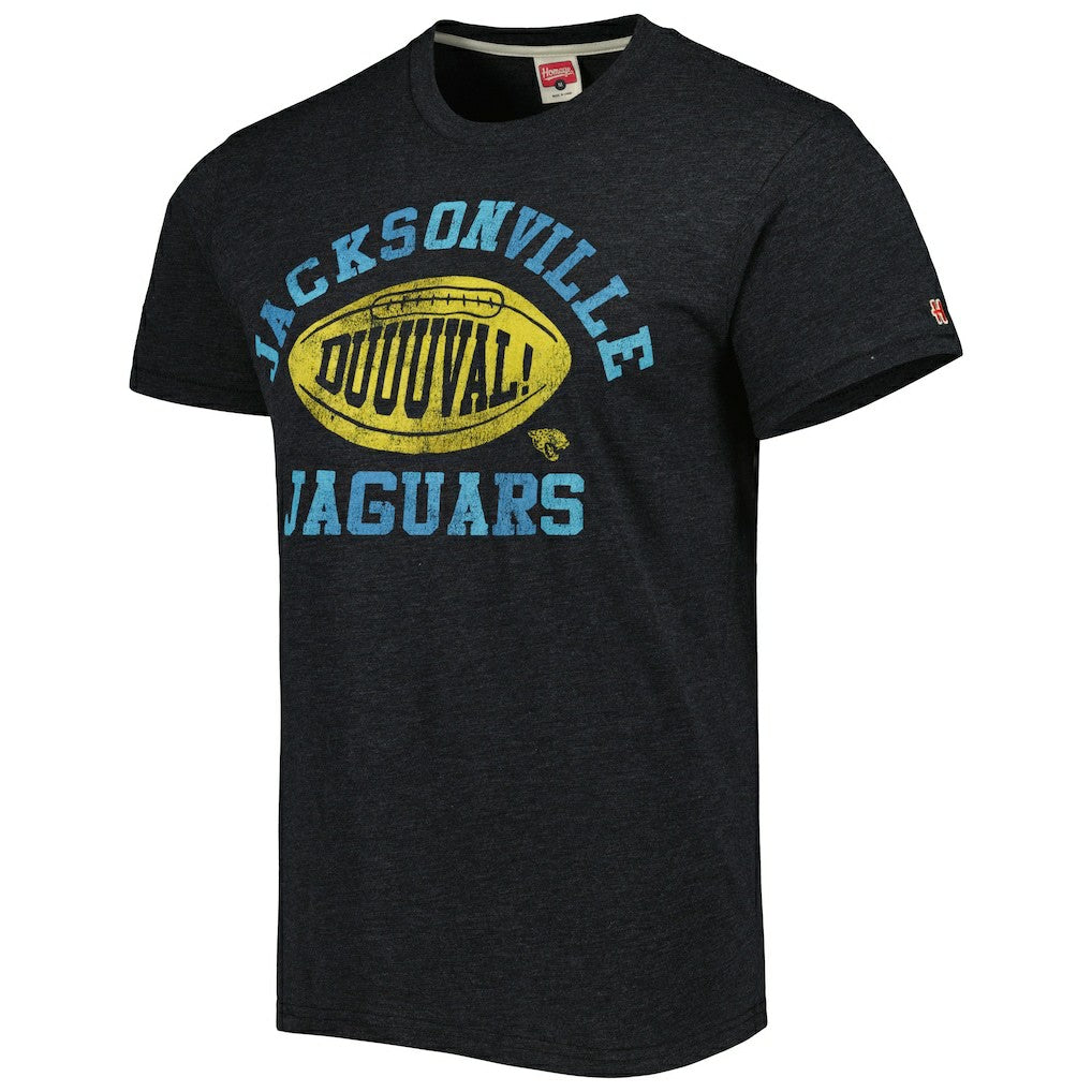 Jacksonville Jaguars Homage Duval Hyper Local Tri-Blend T-Shirt - Black T-shirts