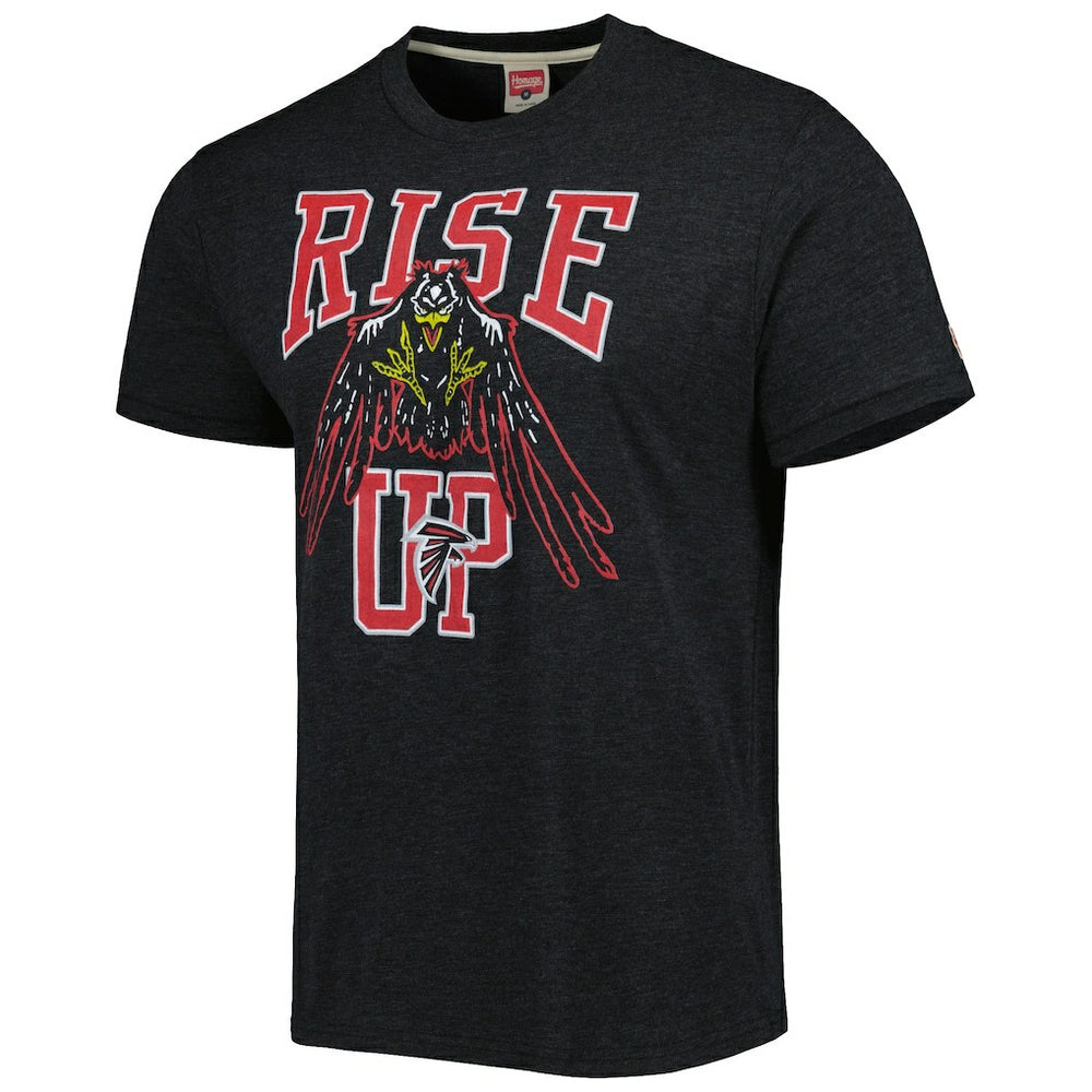 Atlanta Falcons Homage Rise Up Hyper Local Tri-Blend T-Shirt - Black T-shirts