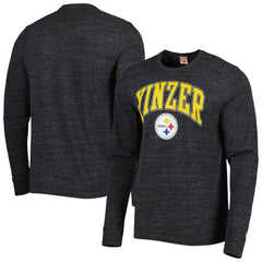 Pittsburgh Steelers Homage Hyper Local Tri-Blend Long Sleeve T-Shirt - Charcoal T-shirts