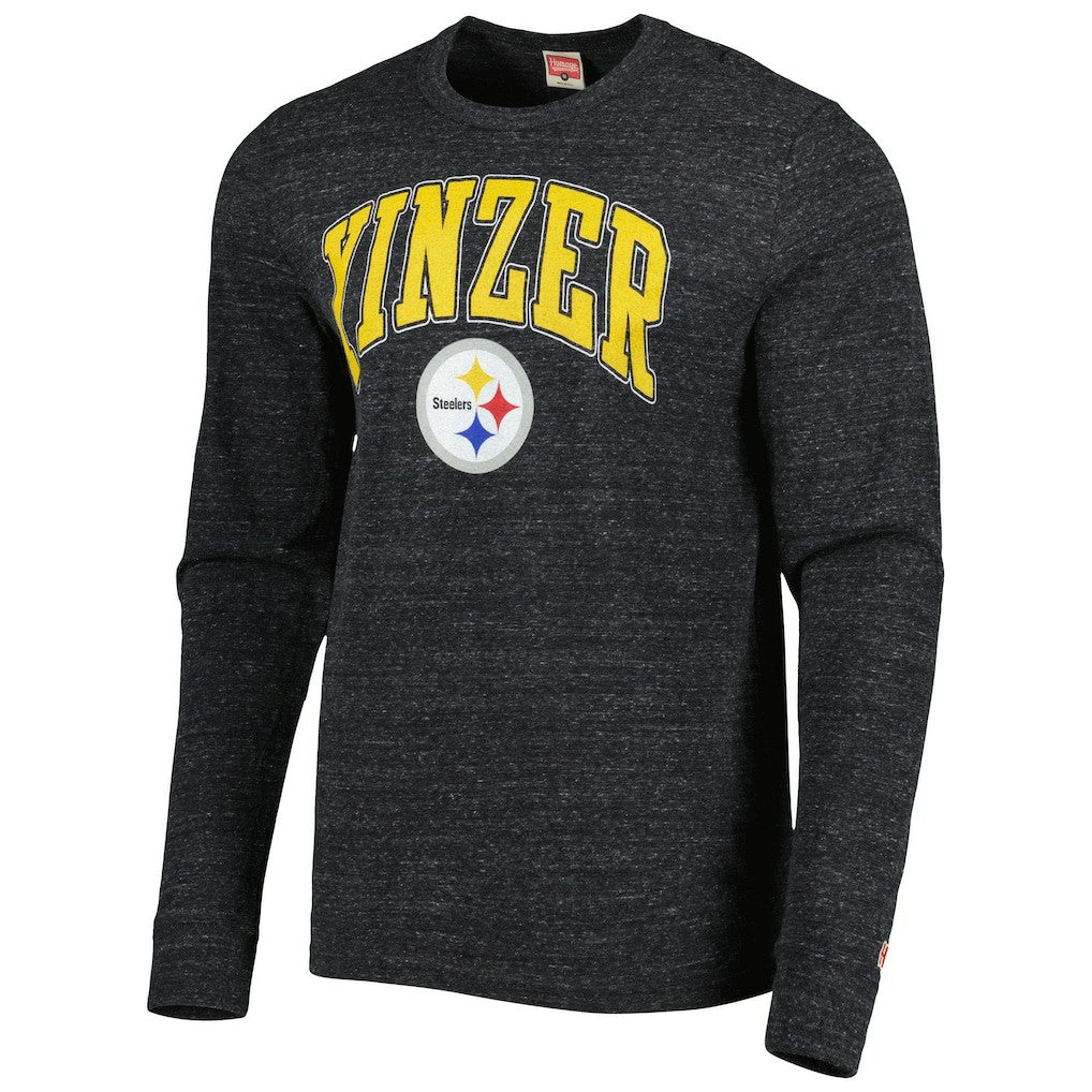 Pittsburgh Steelers Homage Hyper Local Tri-Blend Long Sleeve T-Shirt - Charcoal T-shirts