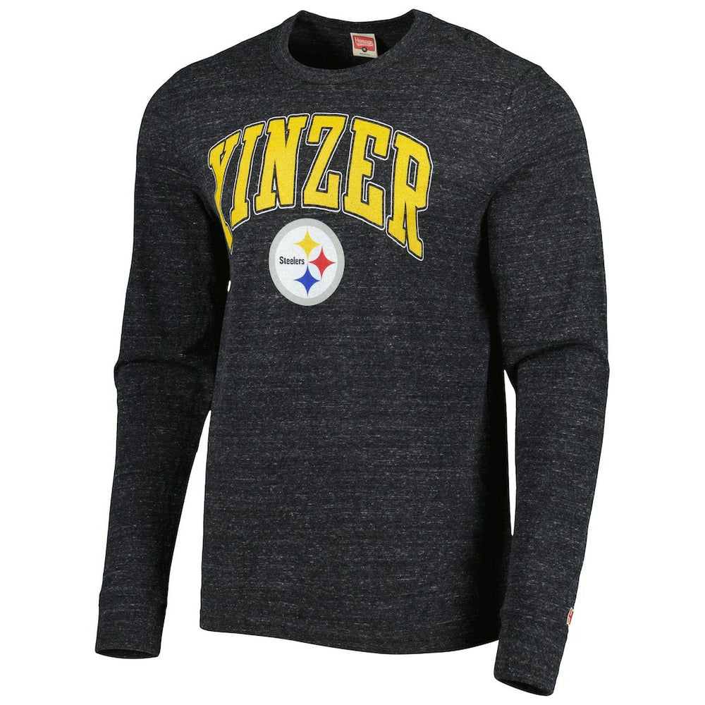 Pittsburgh Steelers Homage Hyper Local Tri-Blend Long Sleeve T-Shirt - Charcoal T-shirts