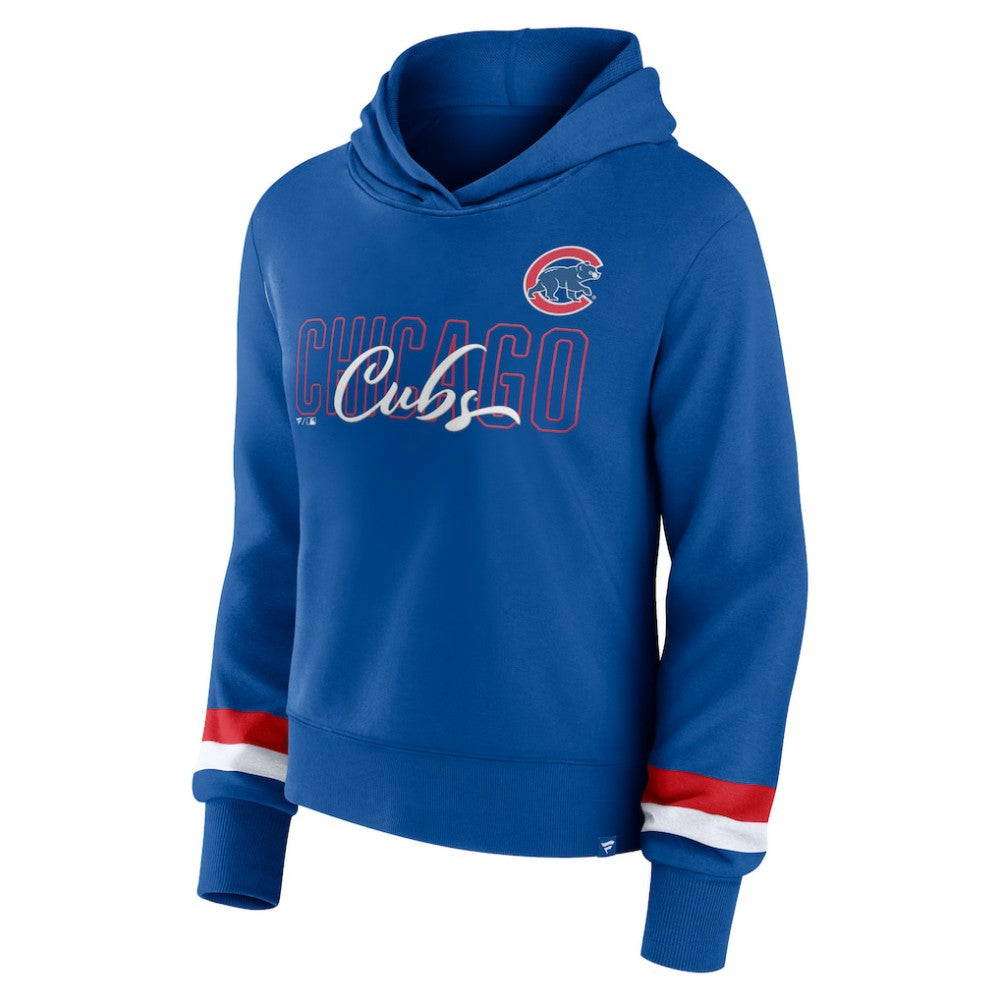 Chicago Cubs Fanatics Women's Over Under Pullover Hoodie - Royal Hoodies
