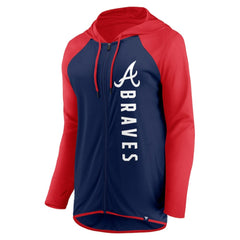Atlanta Braves Fanatics Women's Forever Fan Full-Zip Hoodie Jacket - Navy/Red Jackets