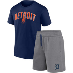 Detroit Tigers Fanatics Arch T-Shirt & Shorts Combo Set - Navy/Heather Gray Shorts