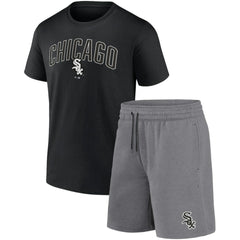 Chicago White Sox Fanatics Arch T-Shirt & Shorts Combo Set - Black/Heather Gray Shorts