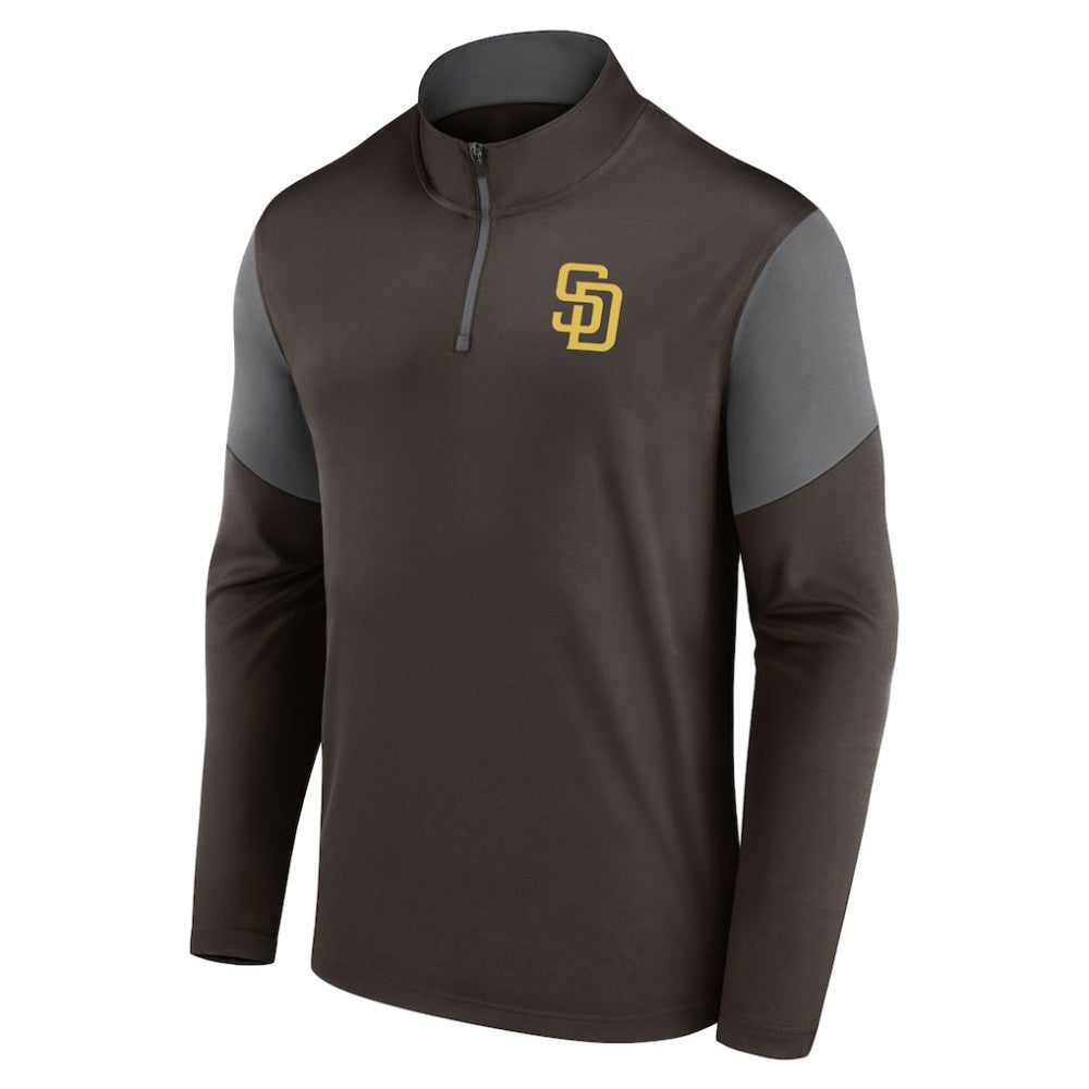San Diego Padres Fanatics Logo Quarter-Zip Top - Brown Tops