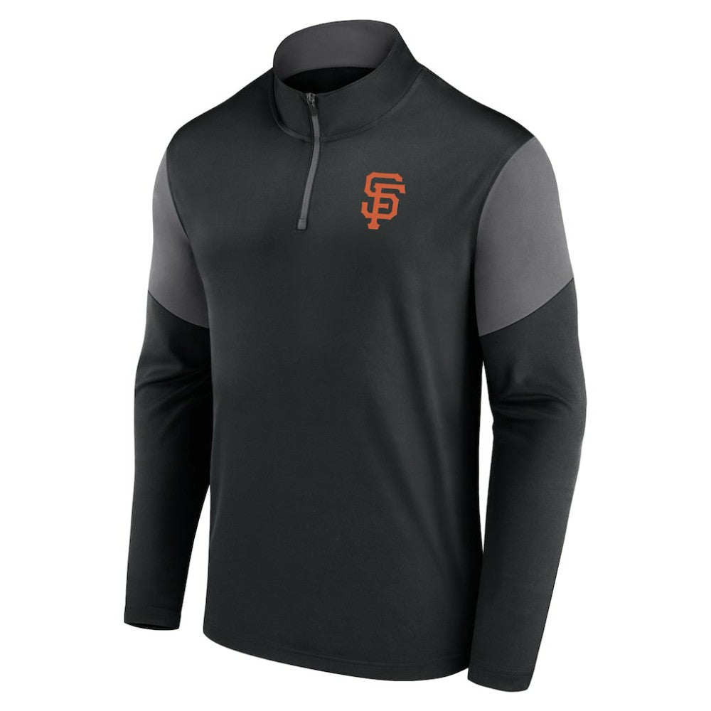 San Francisco Giants Fanatics Logo Quarter-Zip Top - Black Tops