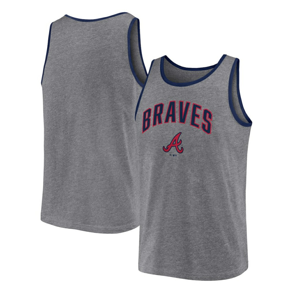 Atlanta Braves Fanatics Primary Tank Top - Heather Gray Tanks