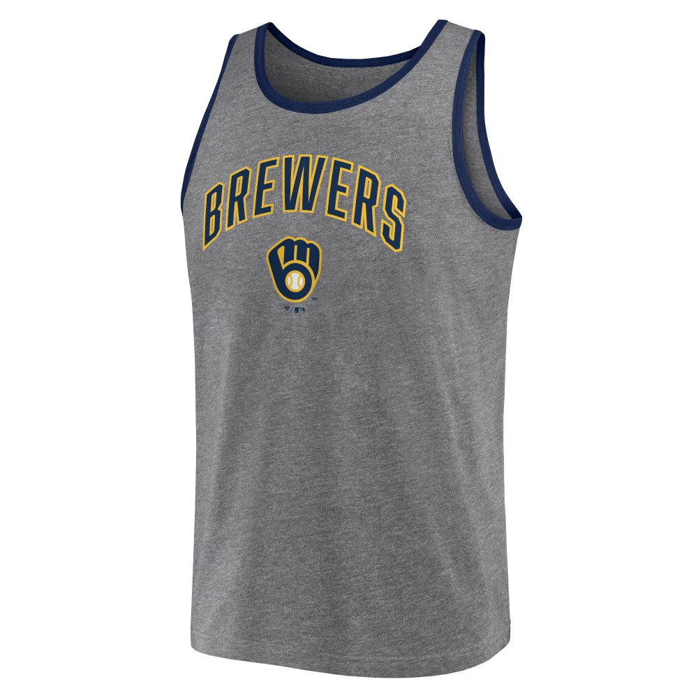 Milwaukee Brewers Fanatics Primary Tank Top - Heather Gray Tanks