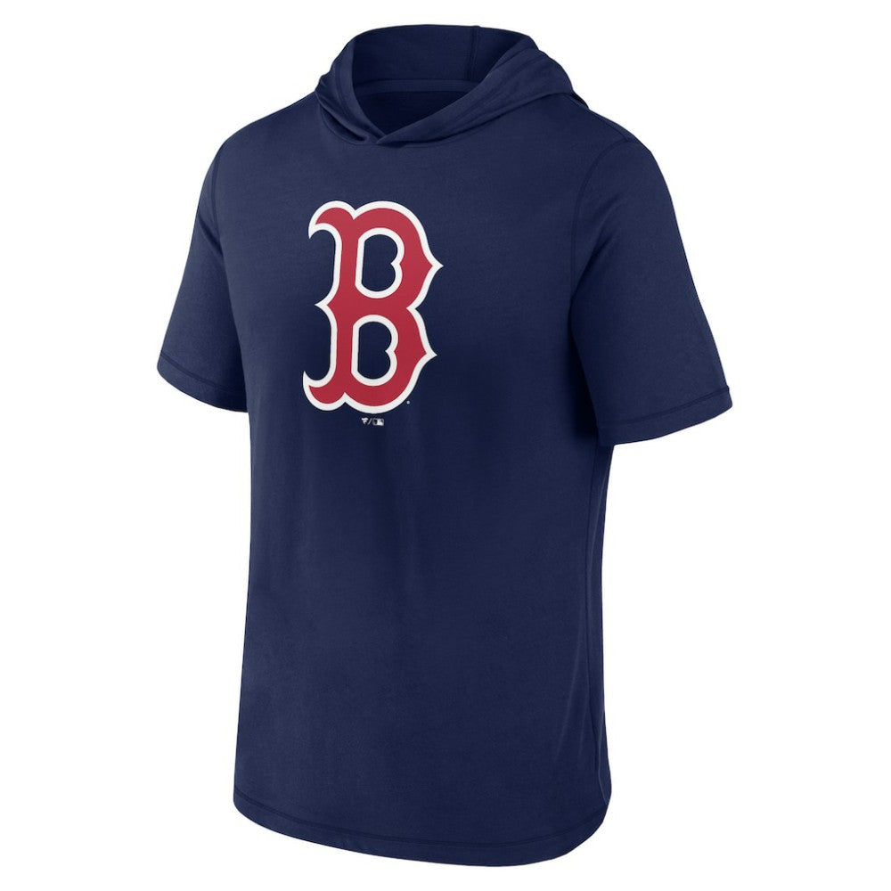 Boston Red Sox Fanatics Short Sleeve Hoodie T-Shirt - Navy Hoodies