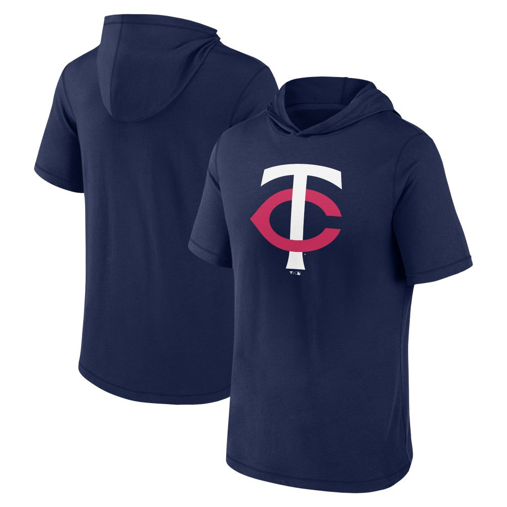 Minnesota Twins Fanatics Short Sleeve Hoodie T-Shirt - Navy Hoodies
