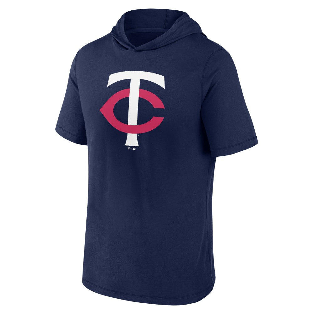Minnesota Twins Fanatics Short Sleeve Hoodie T-Shirt - Navy Hoodies