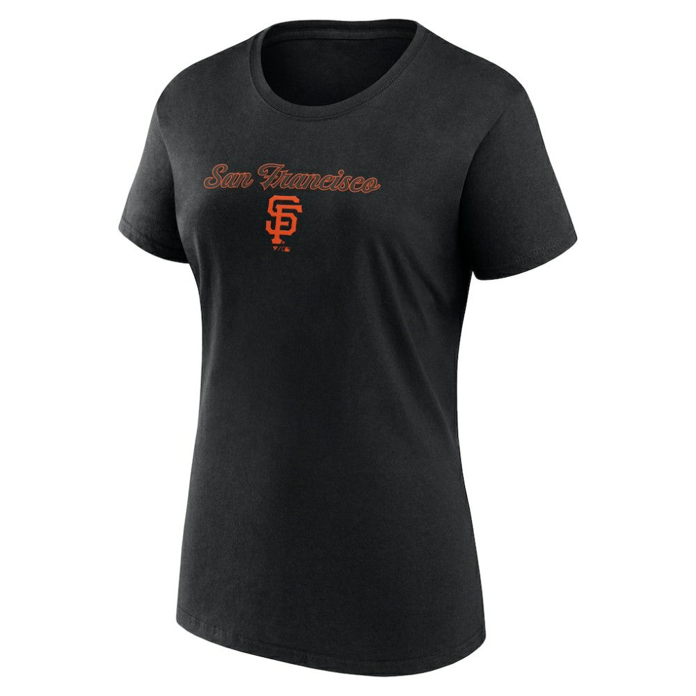 San Francisco Giants Fanatics Women's Script T-Shirt & Shorts Combo Set - Black/Gray Shorts