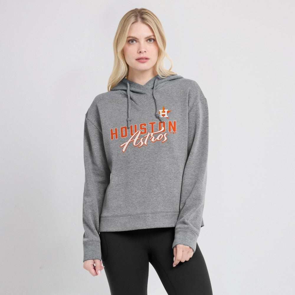 Houston Astros Fanatics Women's Script Favorite Lightweight Pullover Hoodie - Heather Gray Hoodies