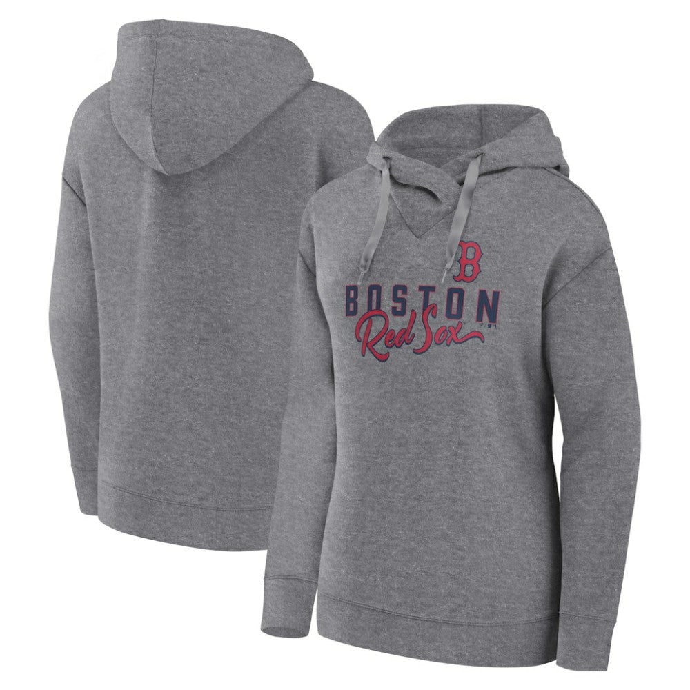 Boston Red Sox Fanatics Women's Script Favorite Lightweight Pullover Hoodie - Heather Gray Hoodies