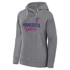 Minnesota Twins Fanatics Women's Script Favorite Lightweight Pullover Hoodie - Heather Gray Hoodies