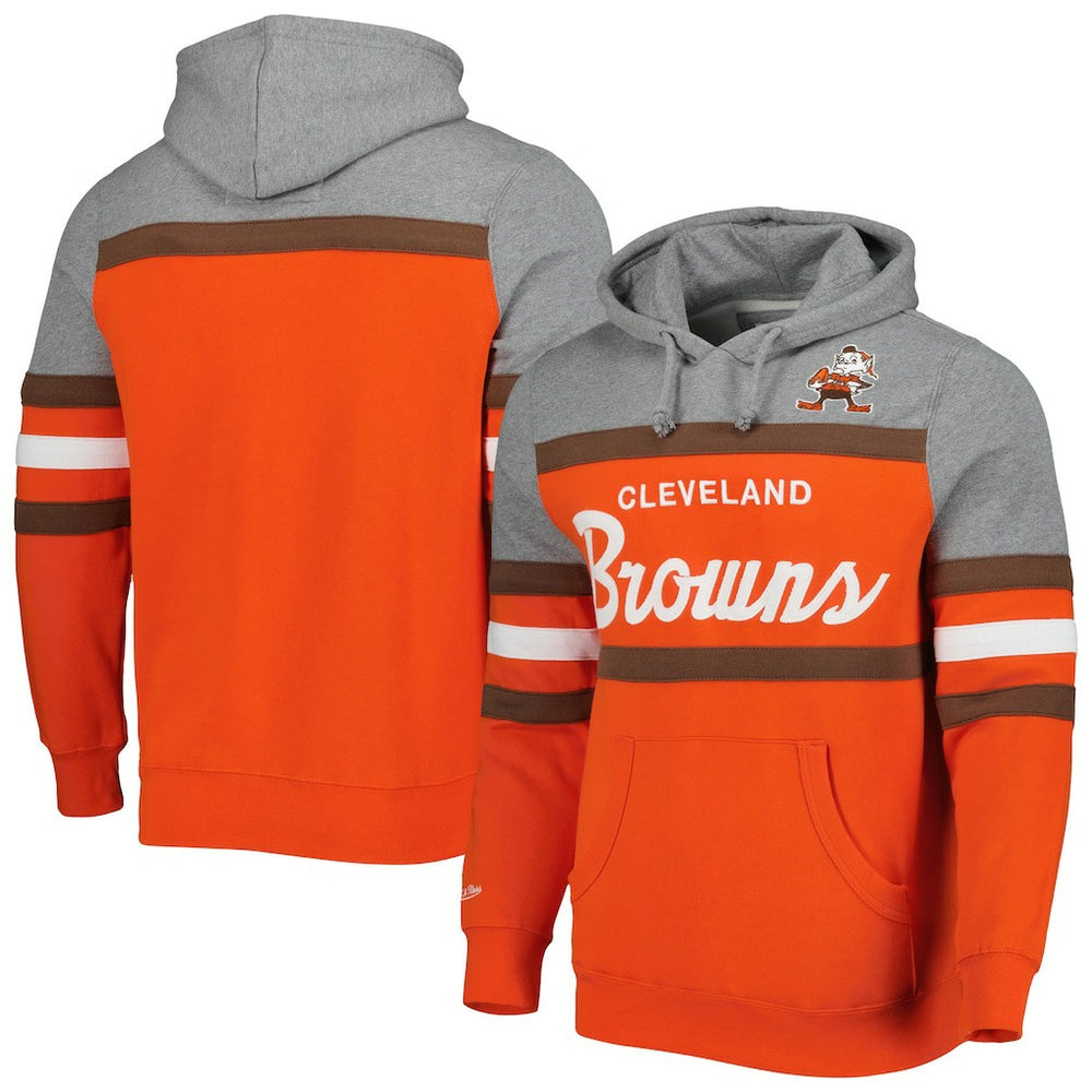Cleveland Browns Head Coach Pullover Hoodie - Orange/Heathered Gray Hoodies