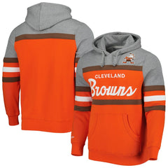 Cleveland Browns Head Coach Pullover Hoodie - Orange/Heathered Gray Hoodies