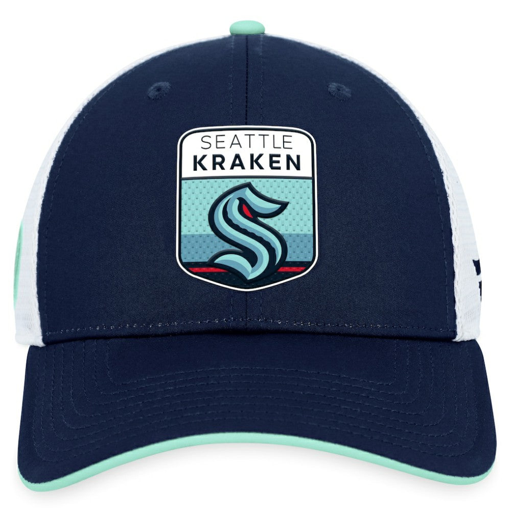 Seattle Kraken Fanatics 2023 NHL Draft On Stage Trucker Adjustable Hat - Deep Sea Blue | US 5035801