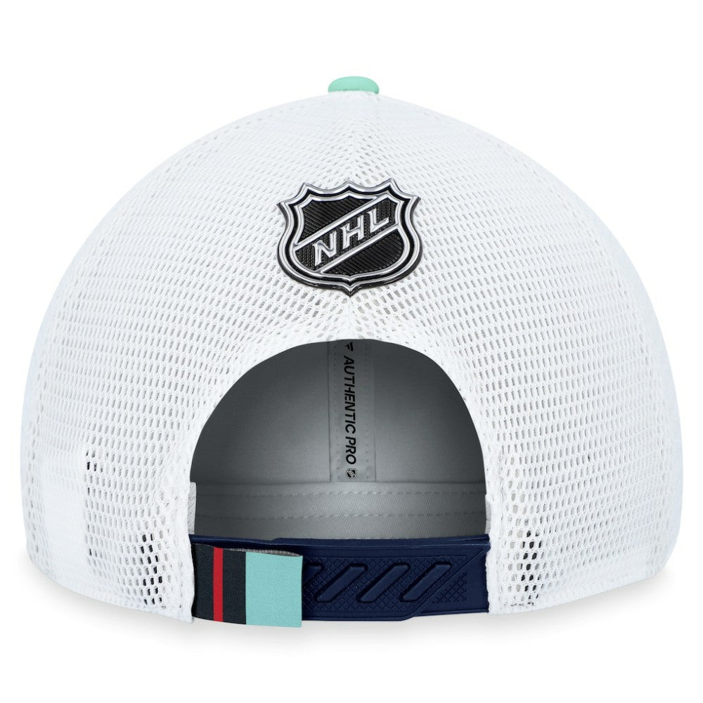 Seattle Kraken Fanatics 2023 NHL Draft On Stage Trucker Adjustable Hat - Deep Sea Blue | US 5035801