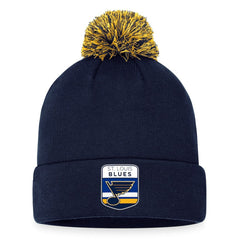 St. Louis Blues Fanatics 2023 NHL Draft Cuffed Knit Hat with Pom - Navy | US 5035886