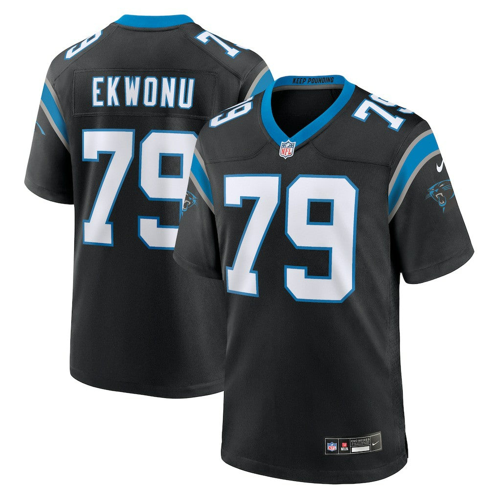 Ikem Ekwonu Carolina Panthers Game Jersey - Black Jerseys