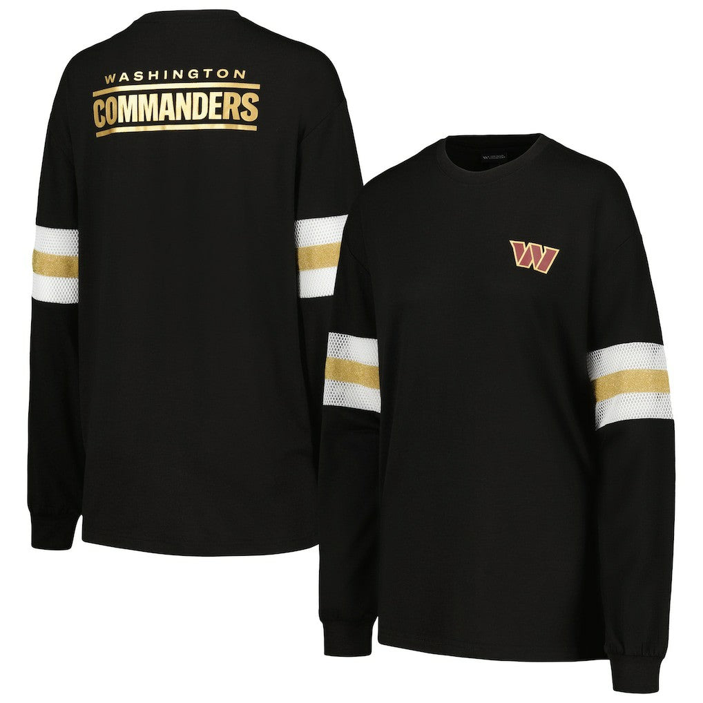 Washington Commanders The Wild Collective Women's Long Sleeve T-Shirt - Black T-shirts